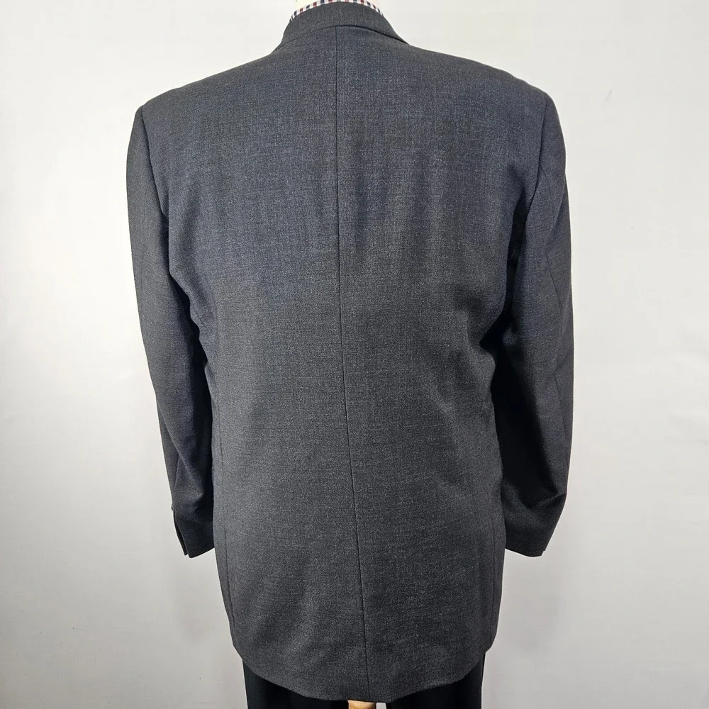Pronto Uomo Men's Sport Coat Blazer Two Button Lessona Gray Wool Stretch 44L